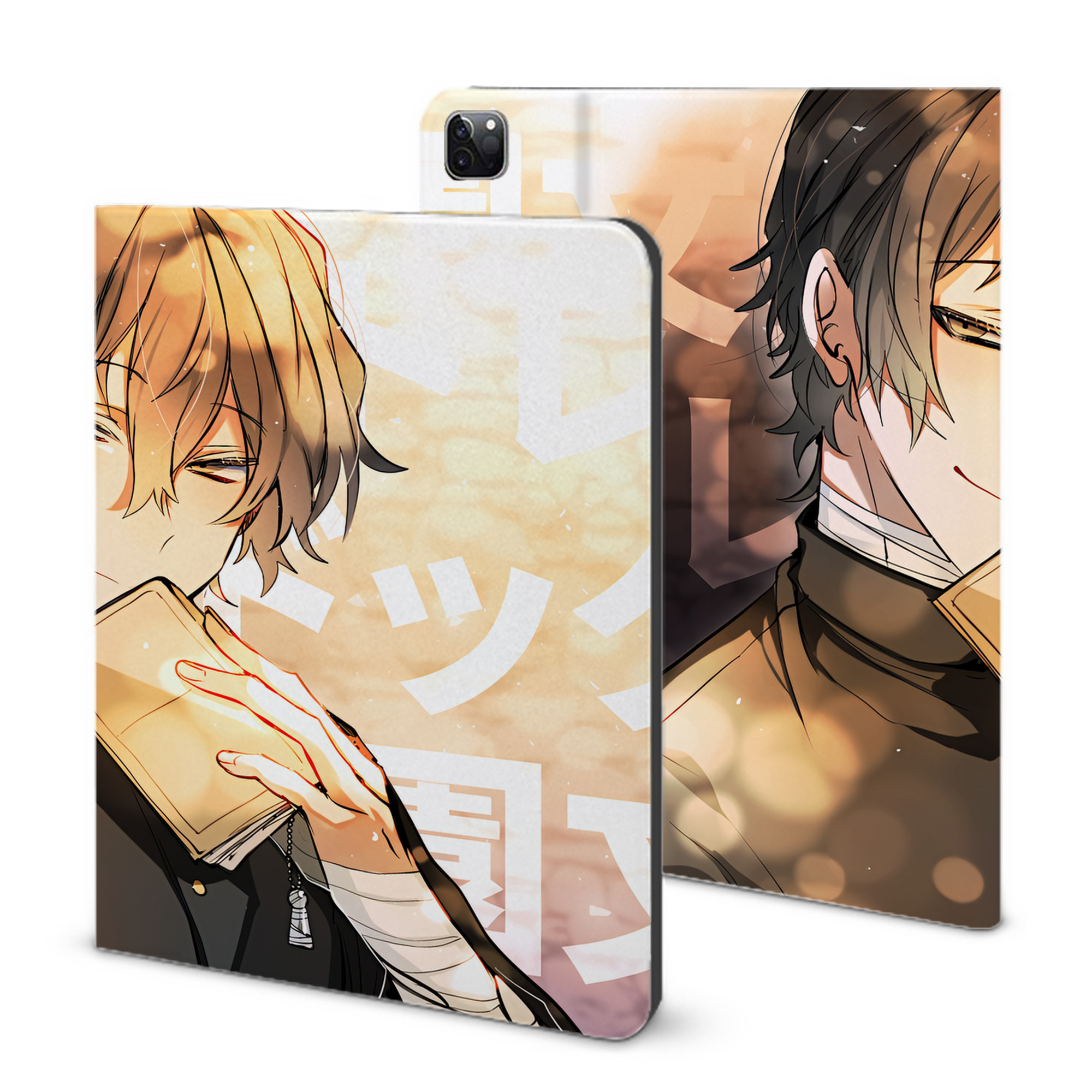 （画像用） 文豪ストレイドッグス Bungo Stray Dogs IPad ケース ブック型 PUレザー TPU 耐衝撃 軽量 薄型 ペン収納なし 全面保護 IPad 各モデル対応